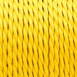 Câble électrique torsadé 10m 2 noyaux recouvert de tissu couleur jaune uni 0,75mm-4782