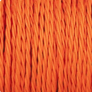 Câble tissu électrique vintage orange torsadé flexible 0,75 mm 3 cœurs-3057